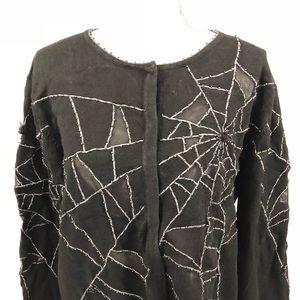 Quacker Factory spooky spider cardigan